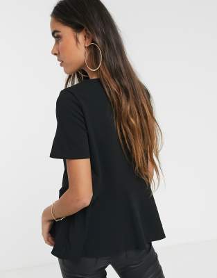 river island black peplum top