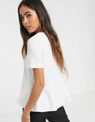 River Island peplum top with button 