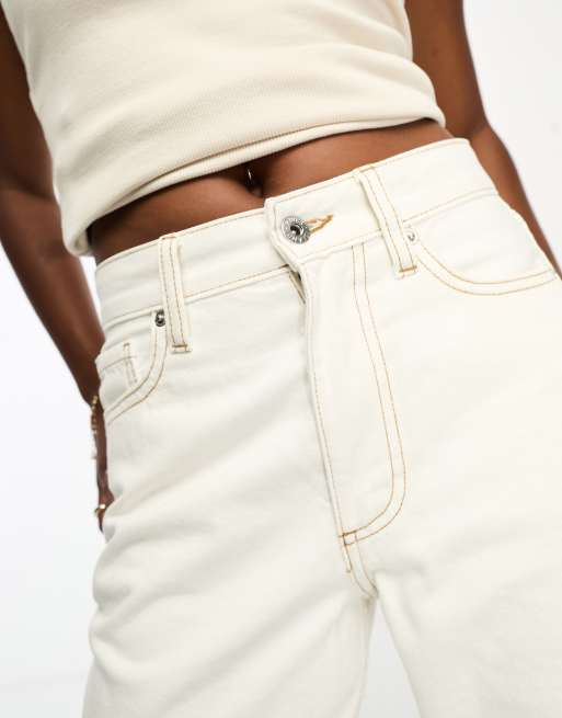 Pantalon Femme River Island Taille UK 6 (XS) Blanc Rayé - Coupe Régulière, Très Bon état