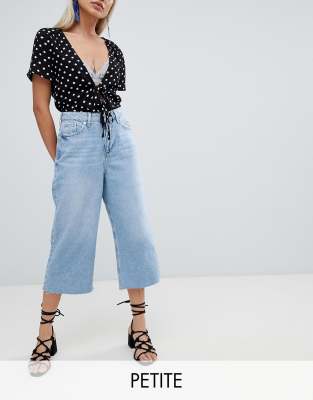 wide leg cropped jeans petite