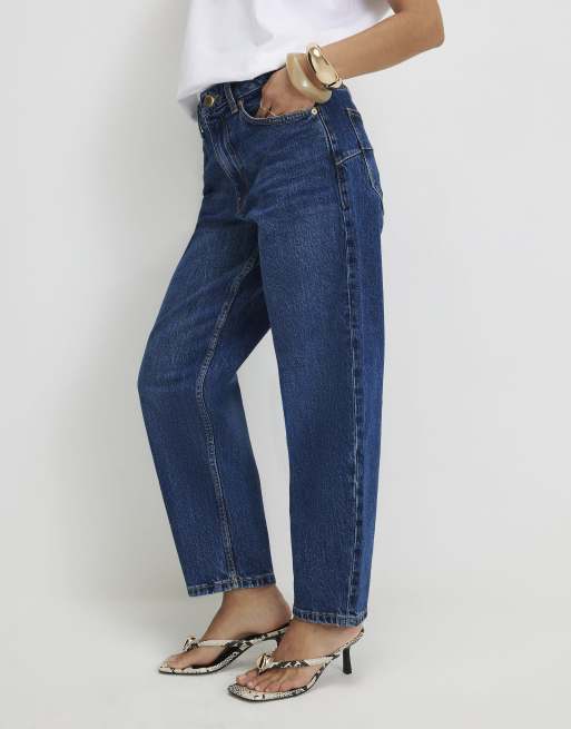 River Island Petite Barrel leg jeans in denim - medium, 4 of 4