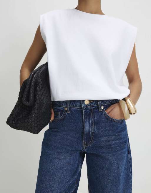 River Island Petite Barrel leg jeans in medium denim, 2 of 4