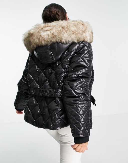 Fur hood store coat river island