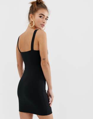 black petite bodycon dress