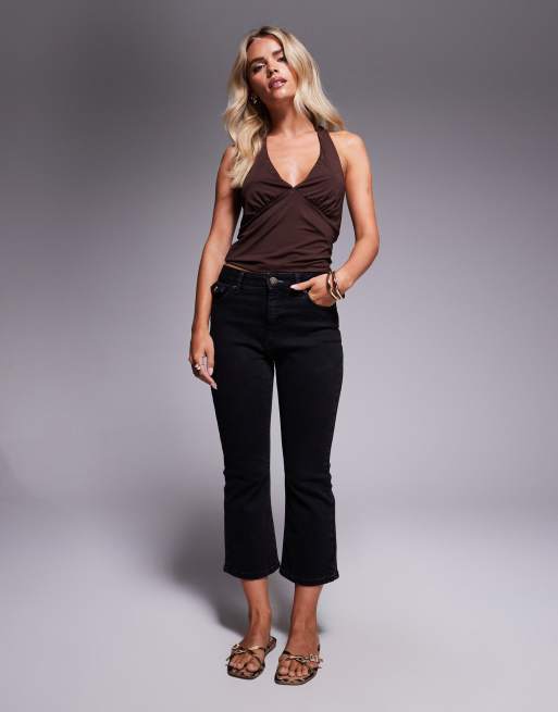 River Island Petite bootcut jeans in black