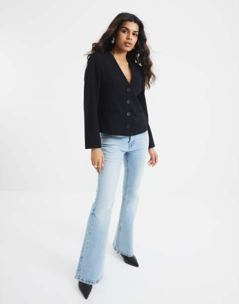 River Island Petite bootcut mid rise jeans in denim - view 1