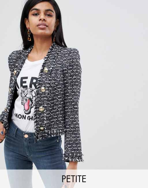 Womens black boucle outlet jacket