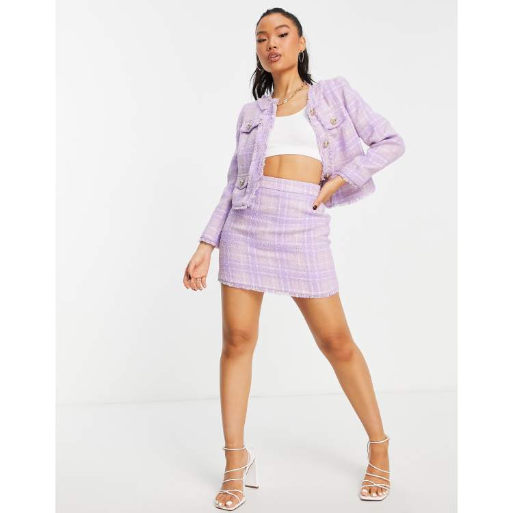 Lilac denim store skirt and jacket