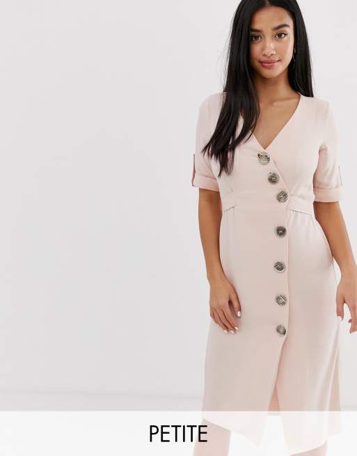 Button wrap outlet dress