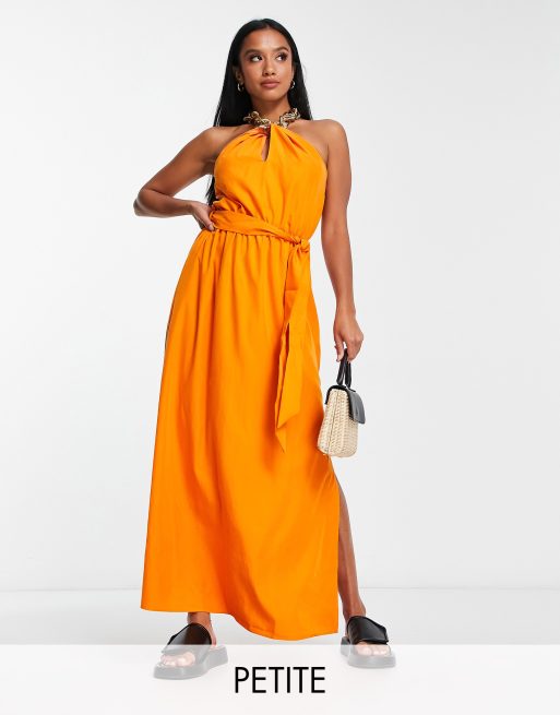 Petite orange hot sale dress