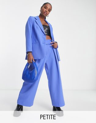 River Island Petite co ord structured blazer in bright blue