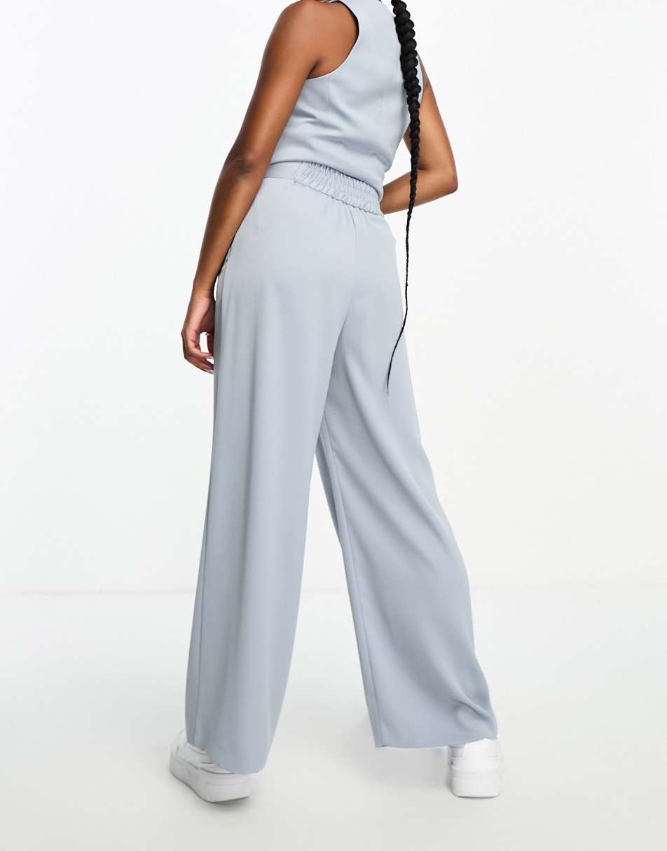 River Island Plus wide leg palazzo trouser in light khaki