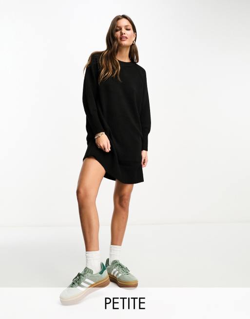 River Island Petite cozy sweater dress in black