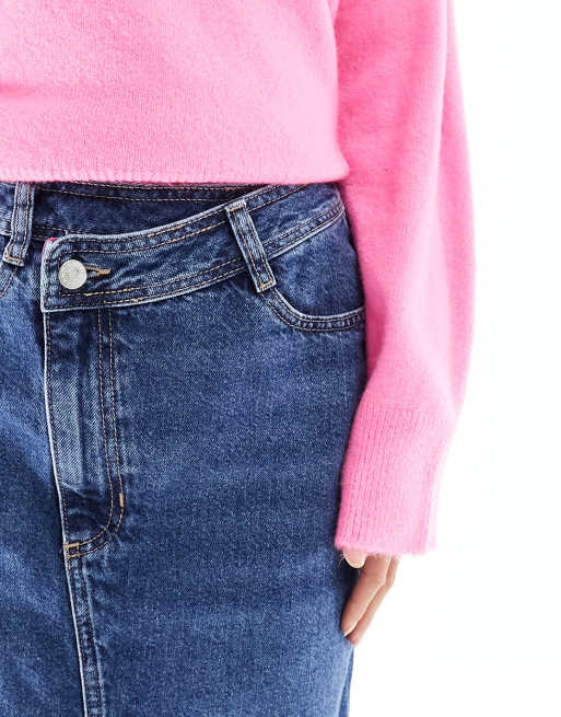 Pink denim skirt river island hotsell