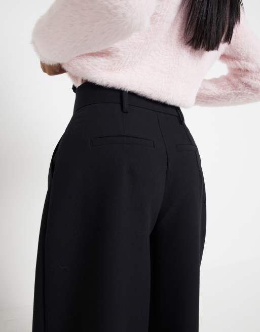 River Island Petite – Czarne spodnie z szerokimi nogawkami, 3 z 3