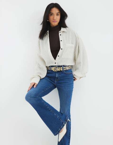 River Island Petite denim mid rise bootcut jeans in denim - view 1