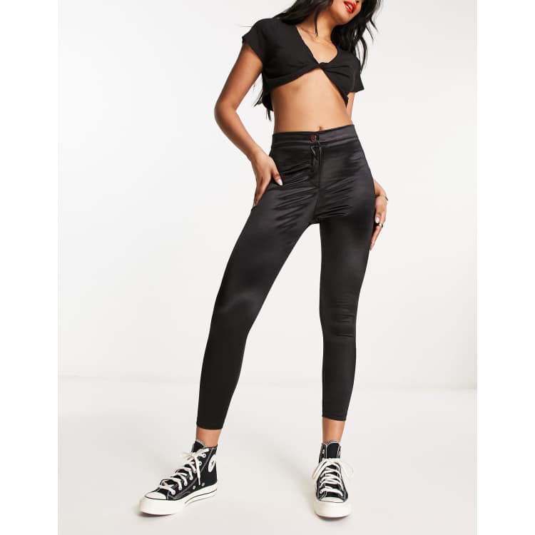 ASOS DESIGN disco high waisted legging in black