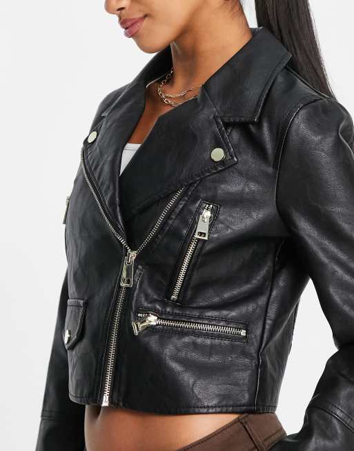 River island store petite leather jacket