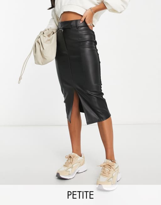 Leather pencil clearance skirt with sneakers