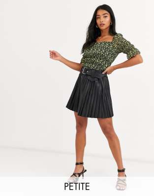 asos black pleated skirt