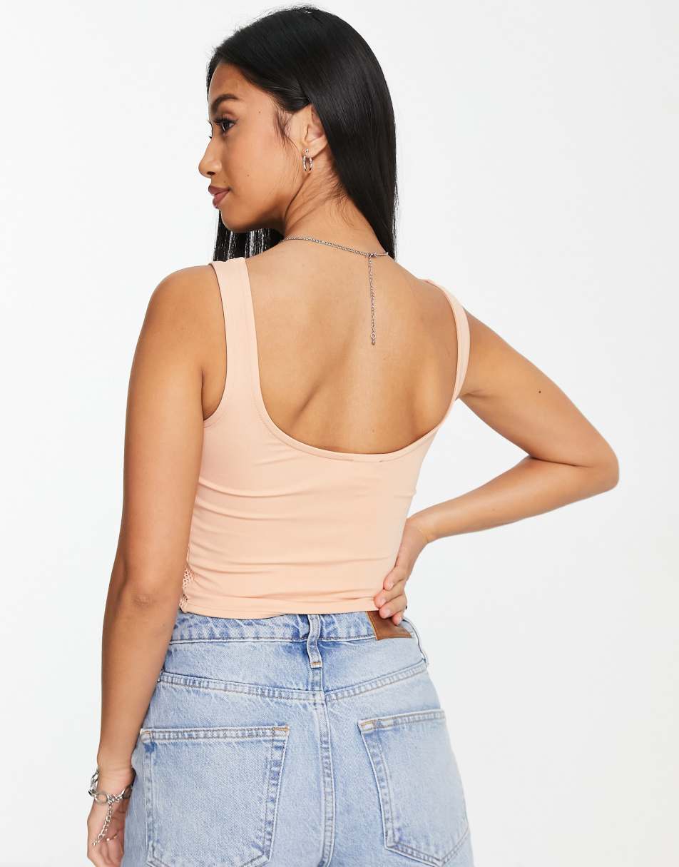 River Island corset crop top in pink