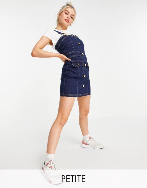 Fitted denim shop pinafore dress