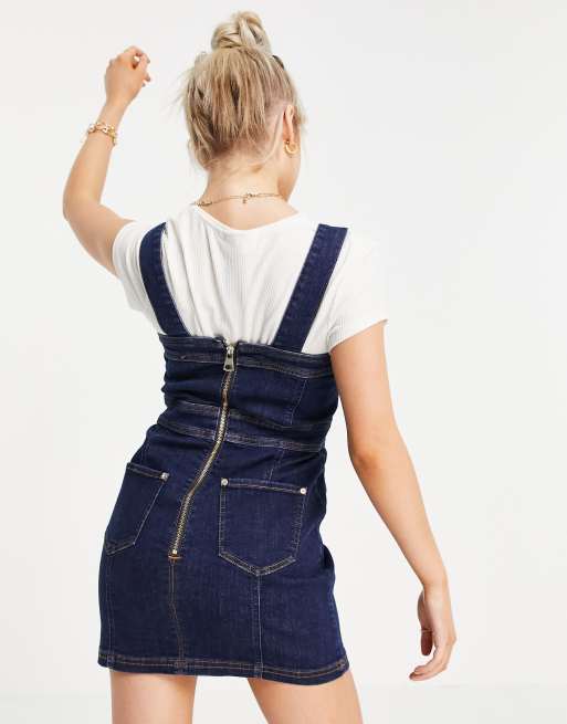 Denim Dungaree Mini Dress