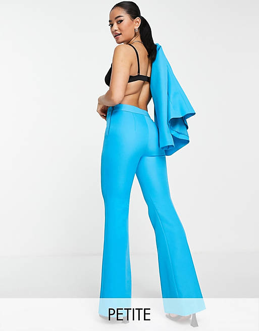 River Island Petite flared tailored pants in bright blue (part of a set)