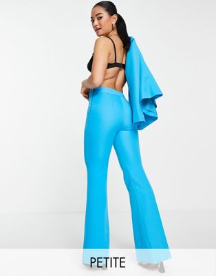 River Island Petite flared tailored trouser co-ord in bright blue - ASOS Price Checker