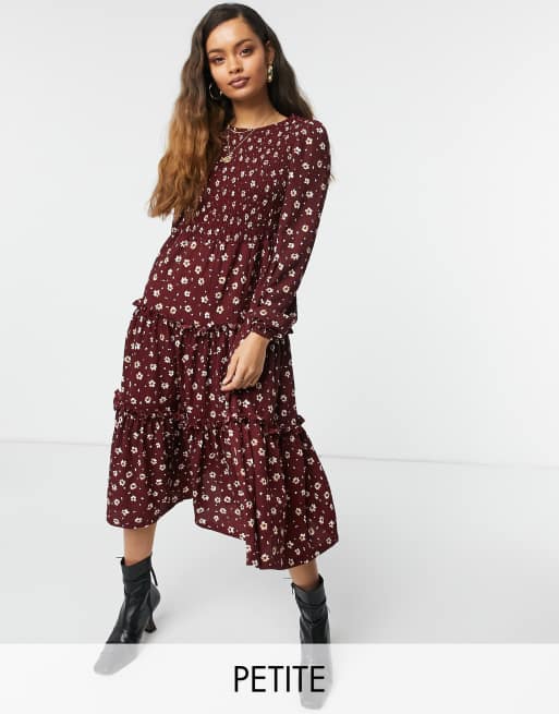 river island red flower dress
