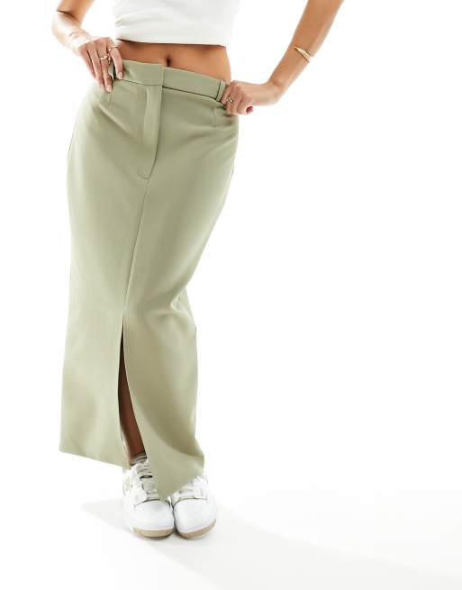 Lined khaki 2025 pencil skirt