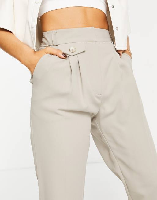 River Island Petite – Grå, avsmalnande peg-byxor med ficka, 3 av 4