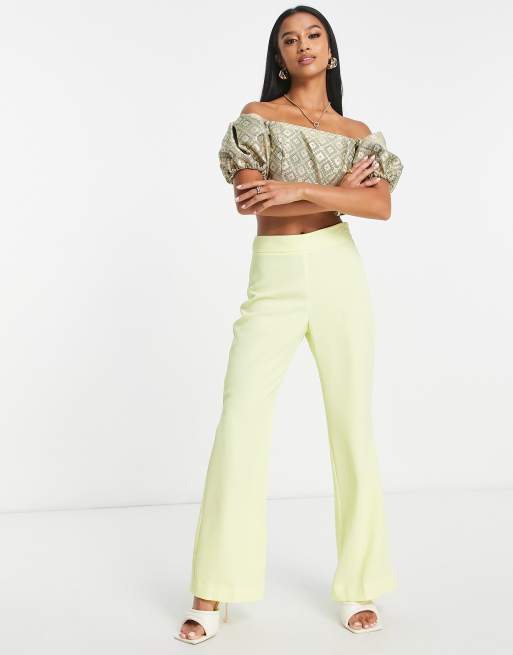 River Island Petite – Guldfärgad topp med puffärmar och bandeau-ringning, 4 av 4
