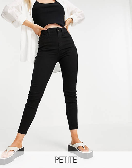 Jeans River Island Petite high rise skinny jeans in black 