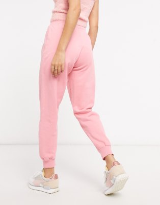 high waisted pink joggers