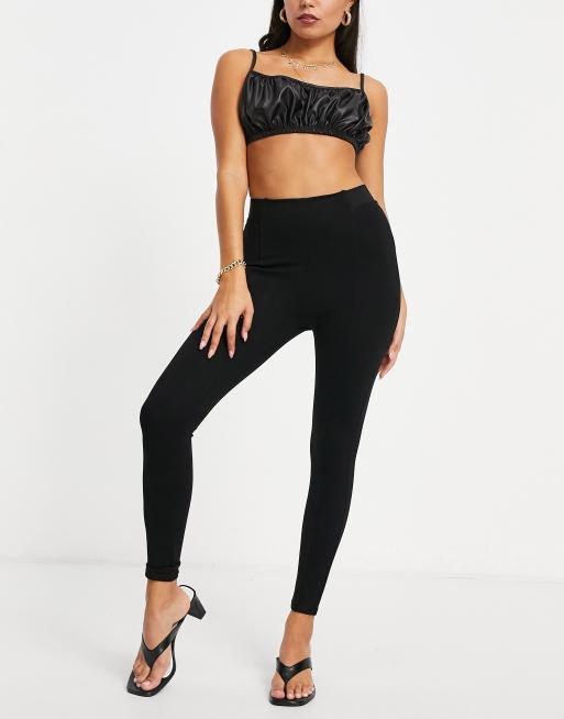 River Island Petite high waisted basic leggings in black