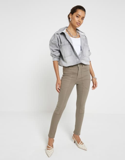 Khaki jeans best sale river island