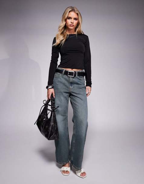 River Island Petite - Jean droit décontracté - Bleu foncé délavé - view 1