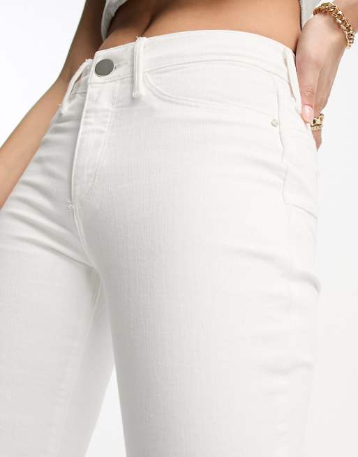 River Island Petite - Jeans modellanti a vita medio alta bianchi, 3 di 5