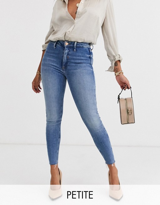 River Island Petite Kaia skinny jeans in mid wash