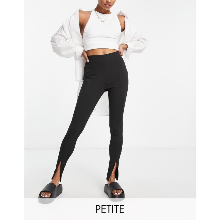 River Island Petite Leggings in Schwarz mit Saumschlitz