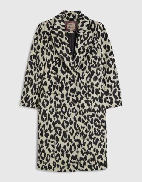 River Island Petite leopard print coat in cream  - view 1