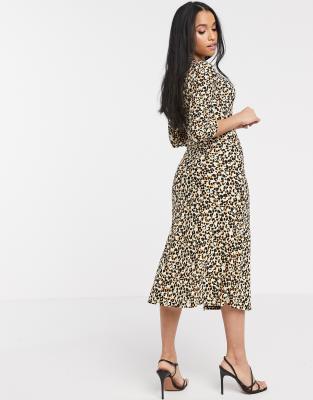 petite leopard print midi dress