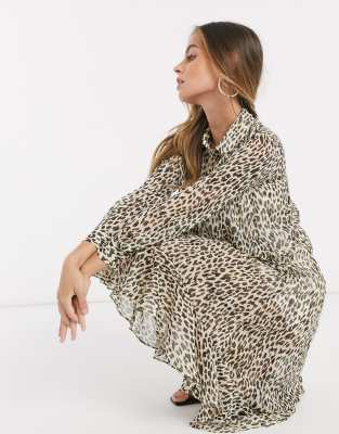 river island leopard print shirt dress