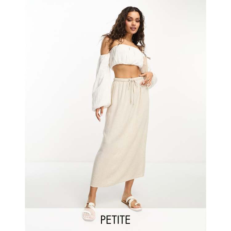 Petite beige 2024 midi skirt