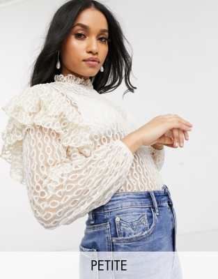 asos white lace top