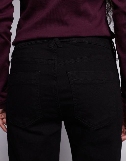 River Island petite mid rise bootcut flared jeans in black, 4 of 5