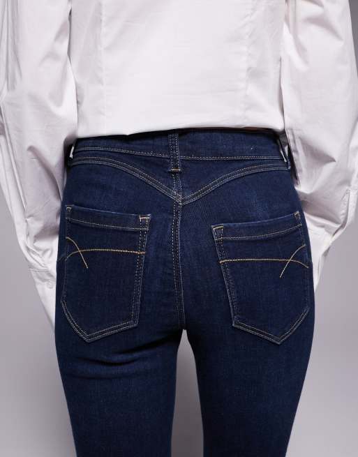 River Island petite mid rise sculpt jeans in dark denim, 4 of 5