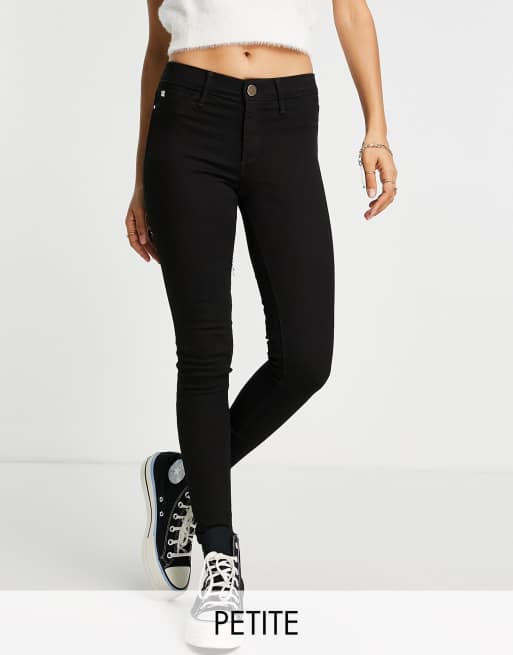 Black mid rise skinny trousers