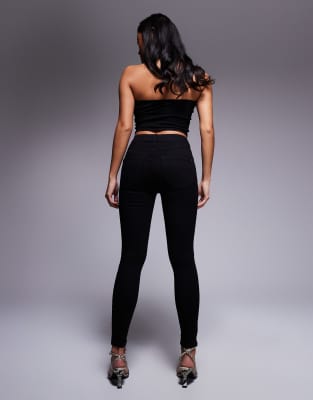 River Island Petite Midrise Skinny Jean In Black